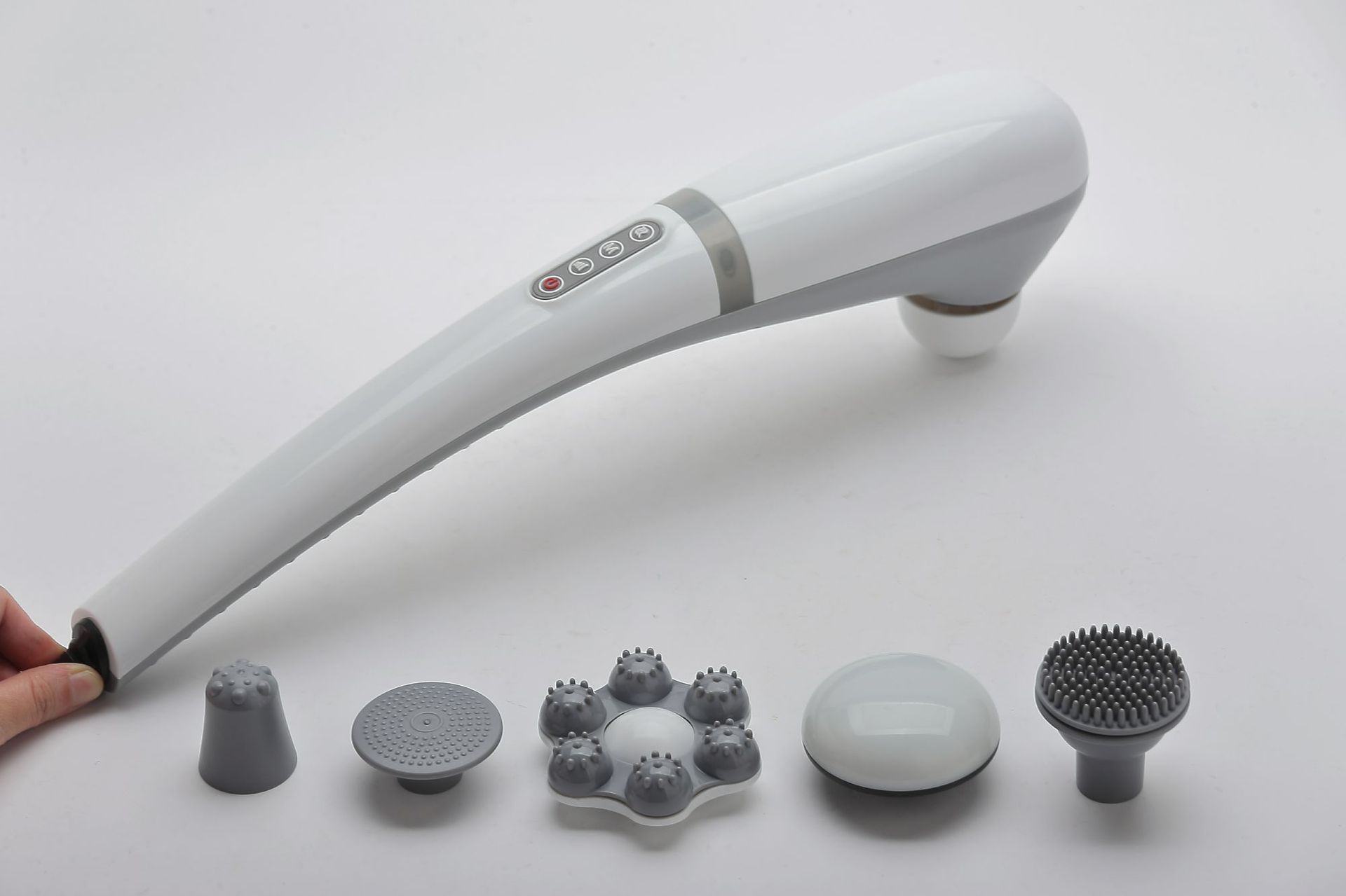 Electric Deep Tissue Pounding Massager – Rechargeable Neck & Back Cervical Spine Massager with 4 Heads, 3 Speeds