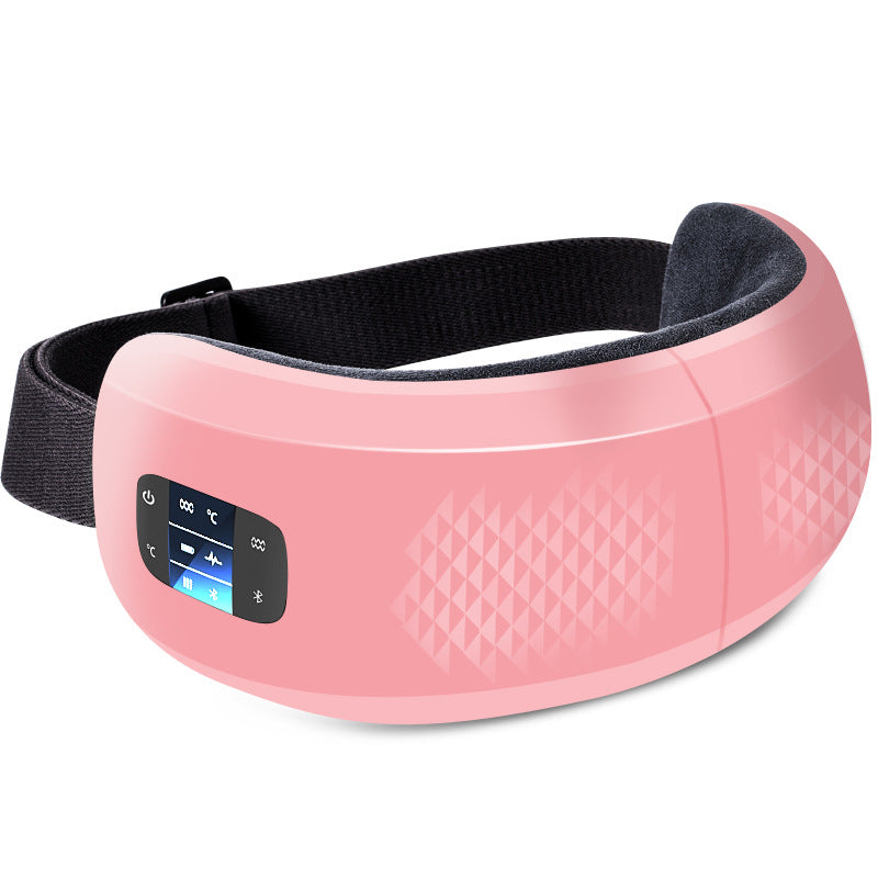Heated Eye Massager with Air Compression – Rechargeable USB Eye Therapy Device for Relaxation, Eye Strain & Dark Circles | Portable, Lightweight (White, Pink, Black)