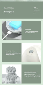 Electric Head & Neck Massager – Rechargeable USB Scalp Relaxation Device with 4 Modes, Portable Deep Tissue Stress Relief (1200mAh)