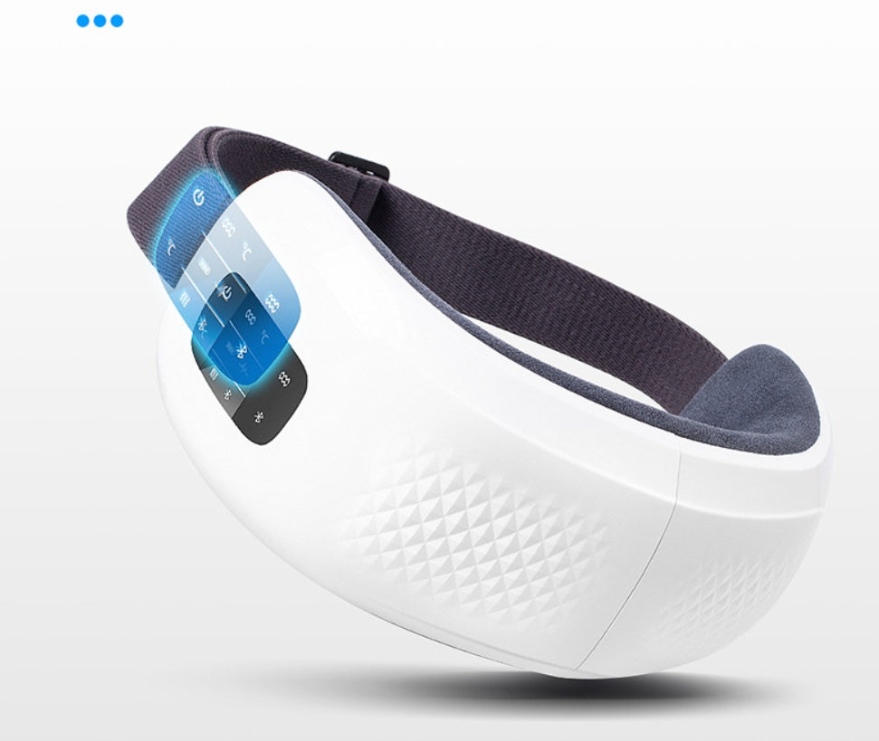 Heated Eye Massager with Air Compression – Rechargeable USB Eye Therapy Device for Relaxation, Eye Strain & Dark Circles | Portable, Lightweight (White, Pink, Black)