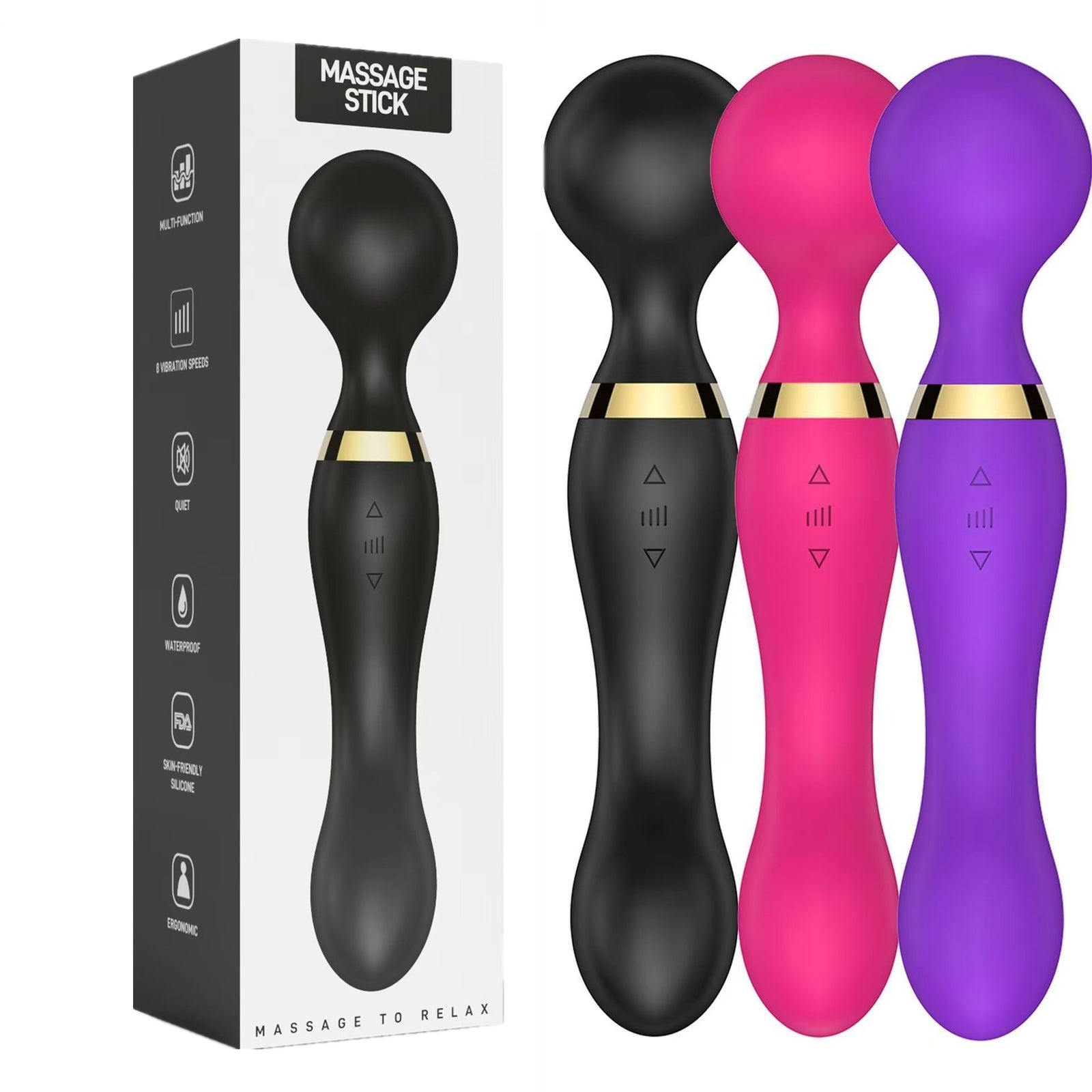 Powerful Multi-Speed Body Massager Wand – USB Rechargeable Deep Tissue Muscle Relaxation Device