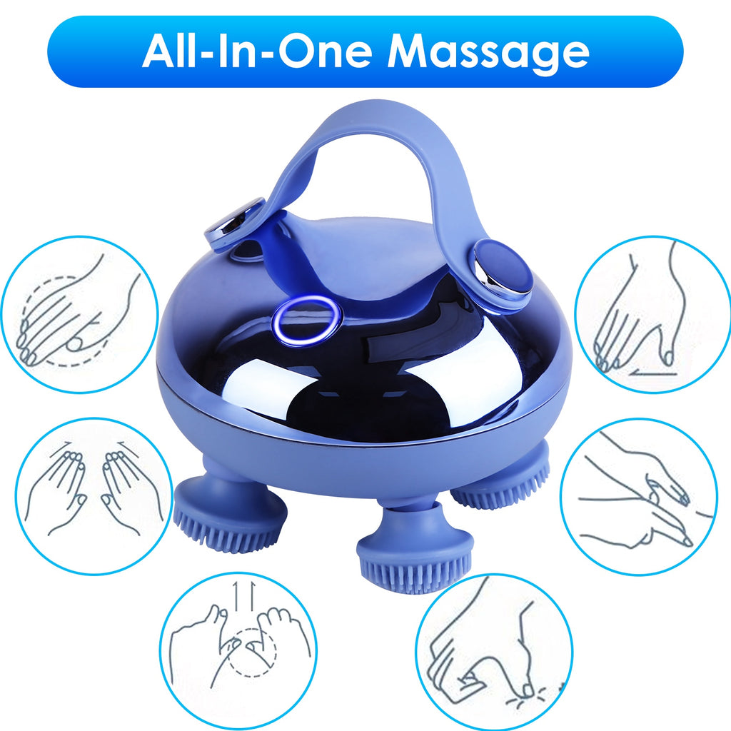 Electric Scalp Massager with Red Light Therapy – Rechargeable Waterproof Head & Pet Massager (3 Modes, Deep Relaxation for Hair Growth & Stress Relief)