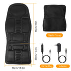 Electric Heated Back Massager Cushion for Chair & Car Seat – 8 Vibration Modes, 3 Intensity Levels, Full Body Relaxation Pad